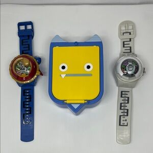 Vintage Yo Kai Pad with Character Watches with Yellow Blue Case
